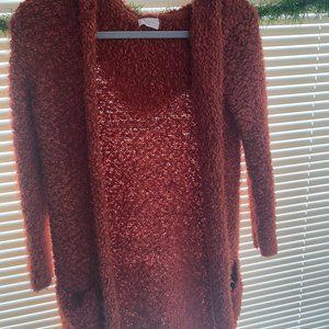 Rust orange cardigan